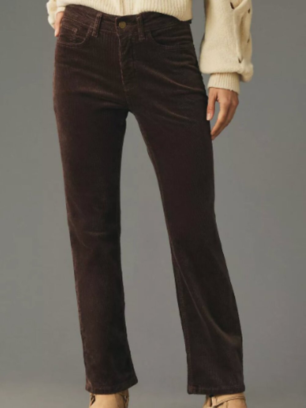 Pilcro The Yaya Mid-Rise Corduroy Crop Flare Jeans Size 29